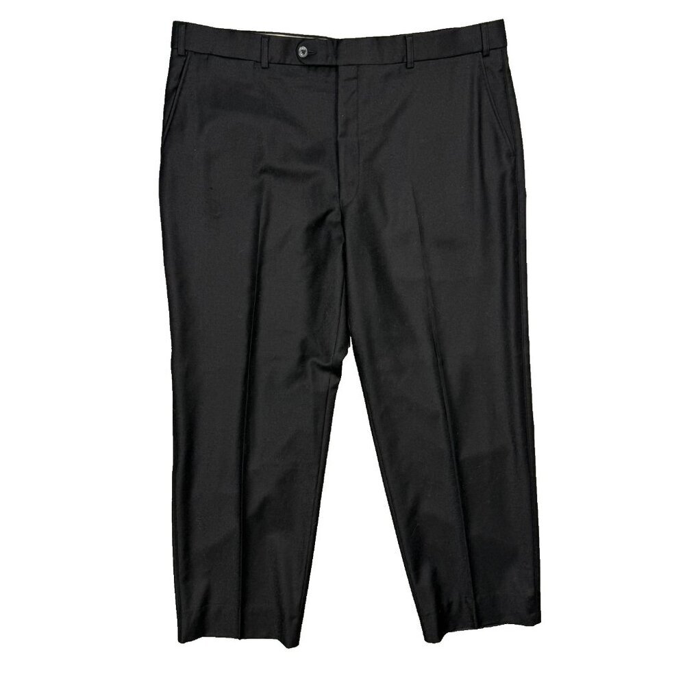 Ballin "Comfort-EZE" Wool Cashmere Dress Pants Black Flannel Trousers 40x30
